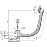 Сифон ALCAPLAST A55K-N-B для ванны, автомат, комплект