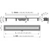 Водоотводящий желоб ALCAPLAST APZ18-550M SIMPLE с порогами из нержавеющей стали, для перфорированной решетки